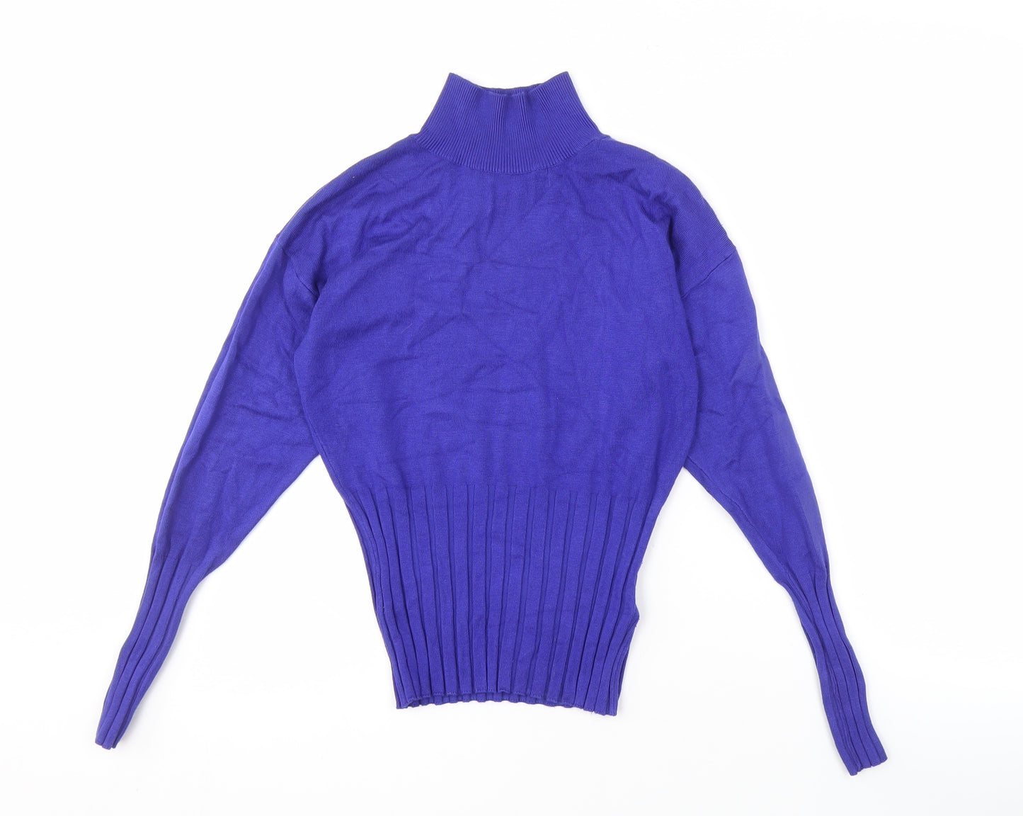 Marks and Spencer Women's Purple Mock Neck Jumper Size 10