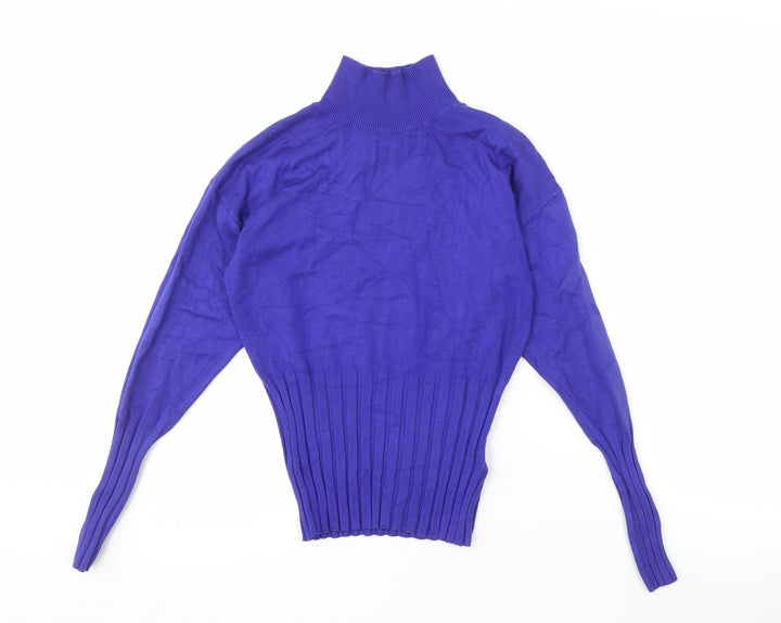 Marks and Spencer Women's Purple Mock Neck Jumper Size 10