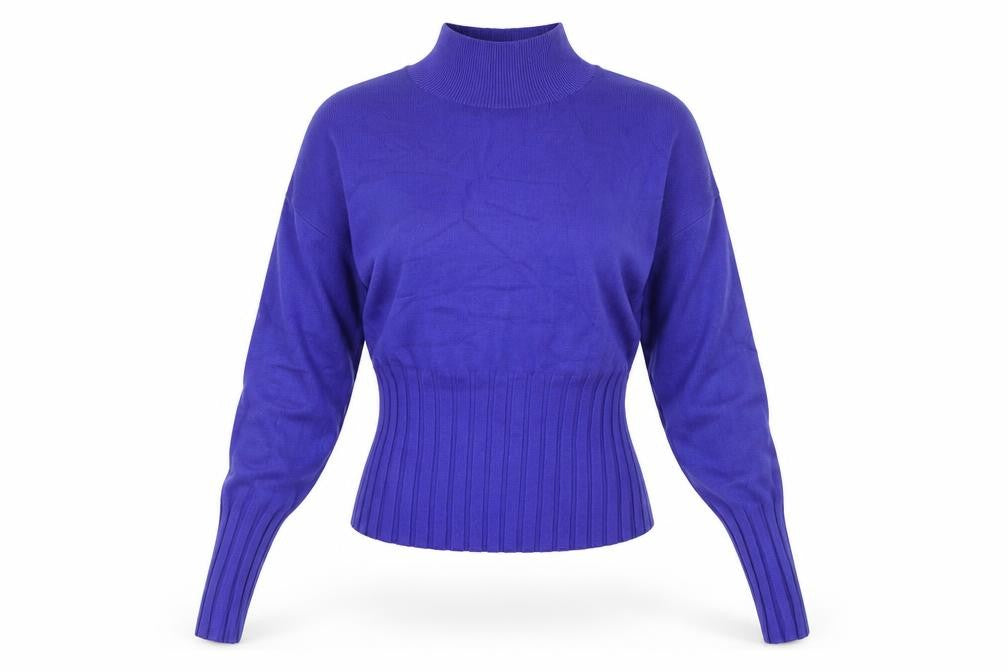 Front view of Marks & Spencer Women's Purple Mock Neck Jumper, size 10