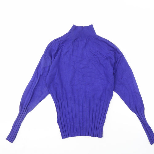 Marks and Spencer Women's Purple Mock Neck Jumper Size 10