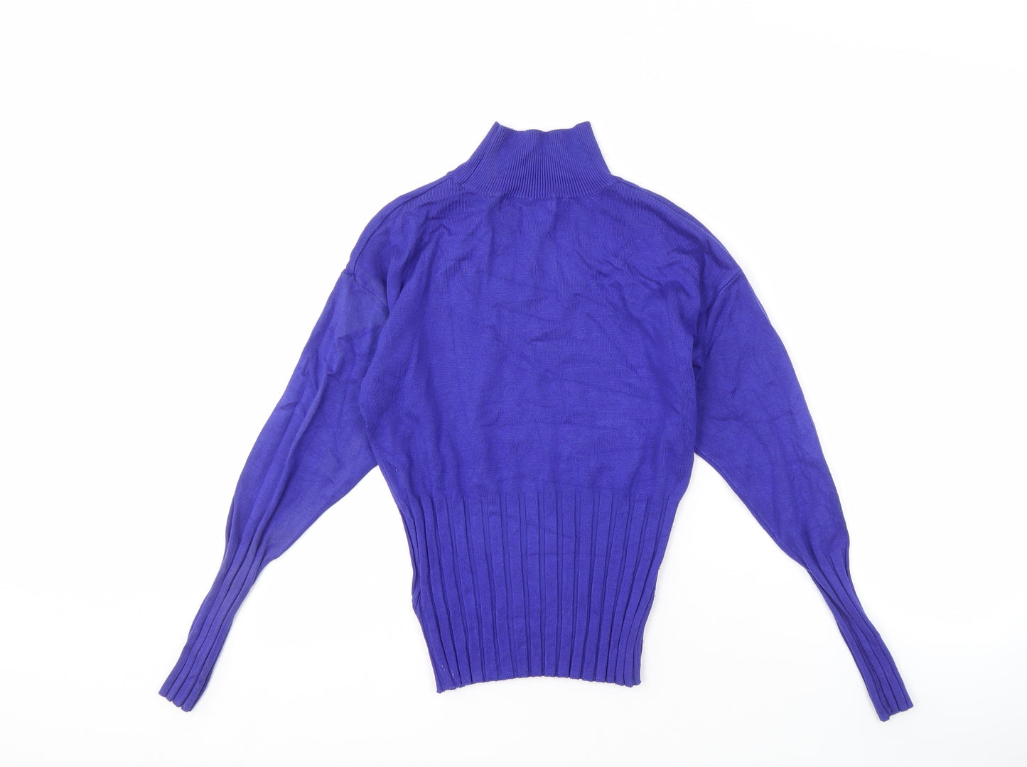 Marks and Spencer Women's Purple Mock Neck Jumper Size 10