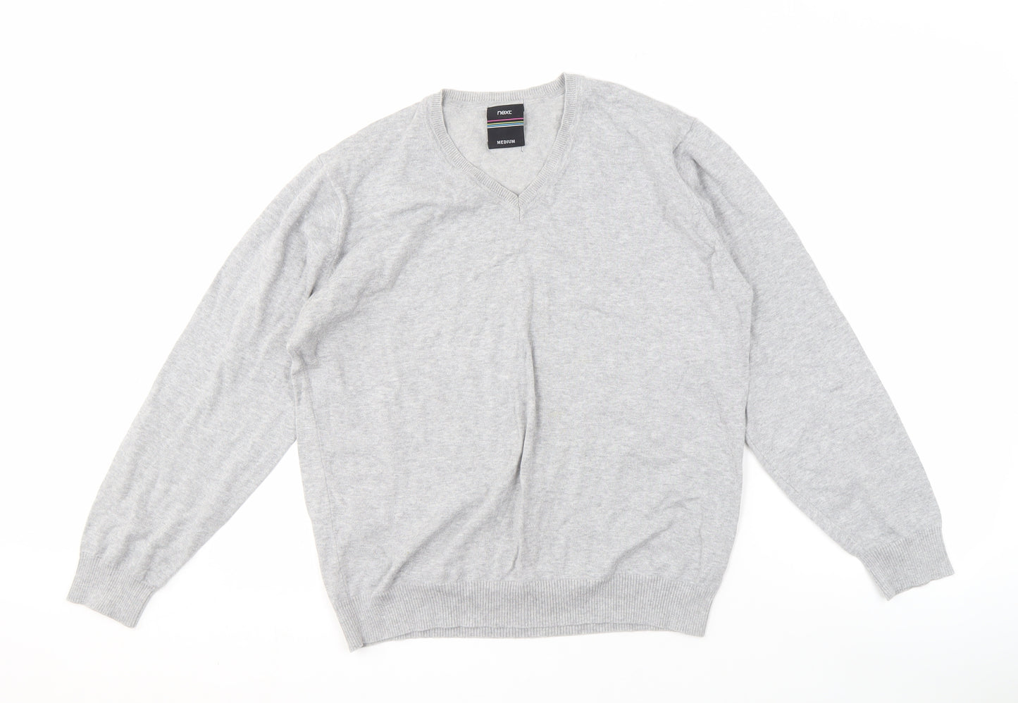 Next Men's Grey V-Neck Jumper, Size M