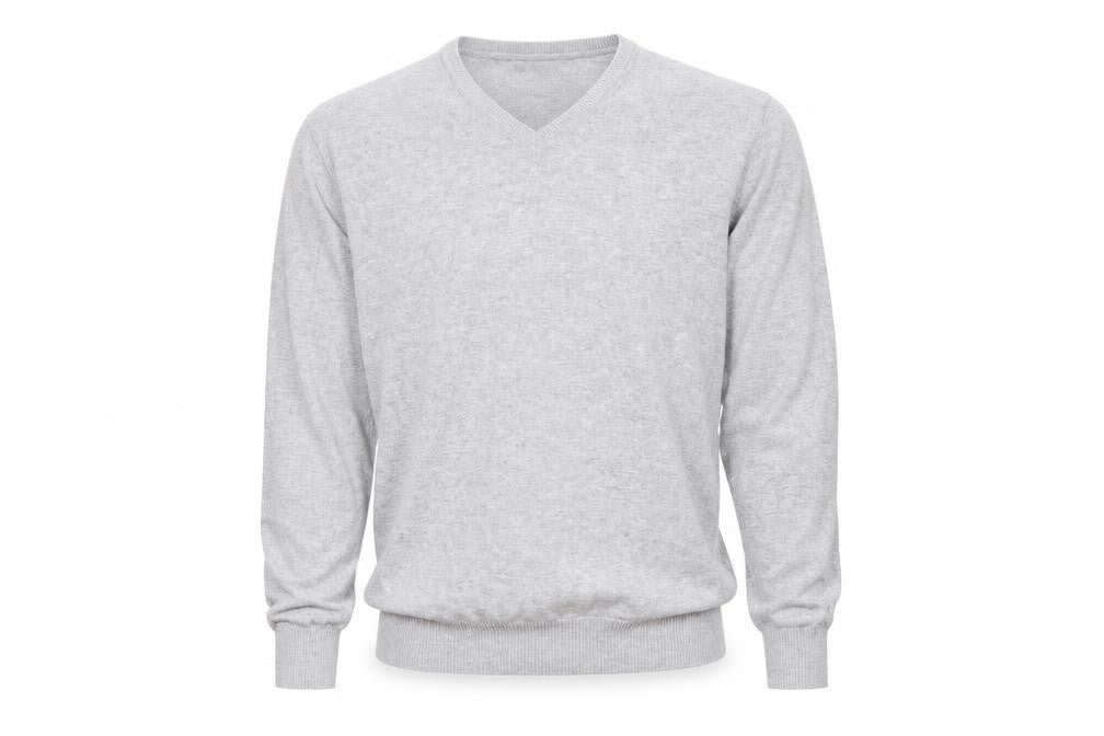 Front view of Next Men's Grey V-Neck Jumper, size M