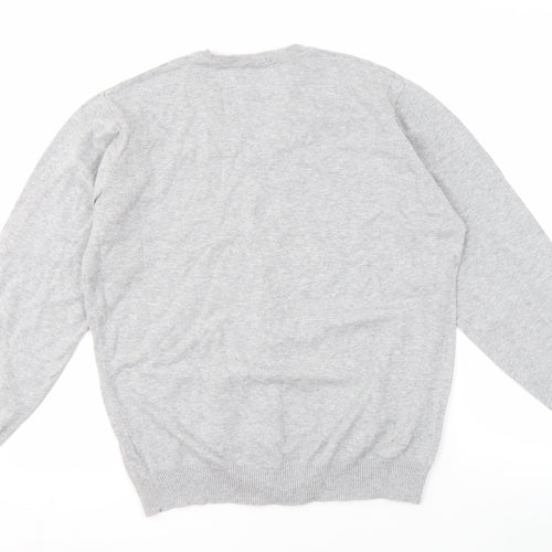 Next Men's Grey V-Neck Jumper, Size M