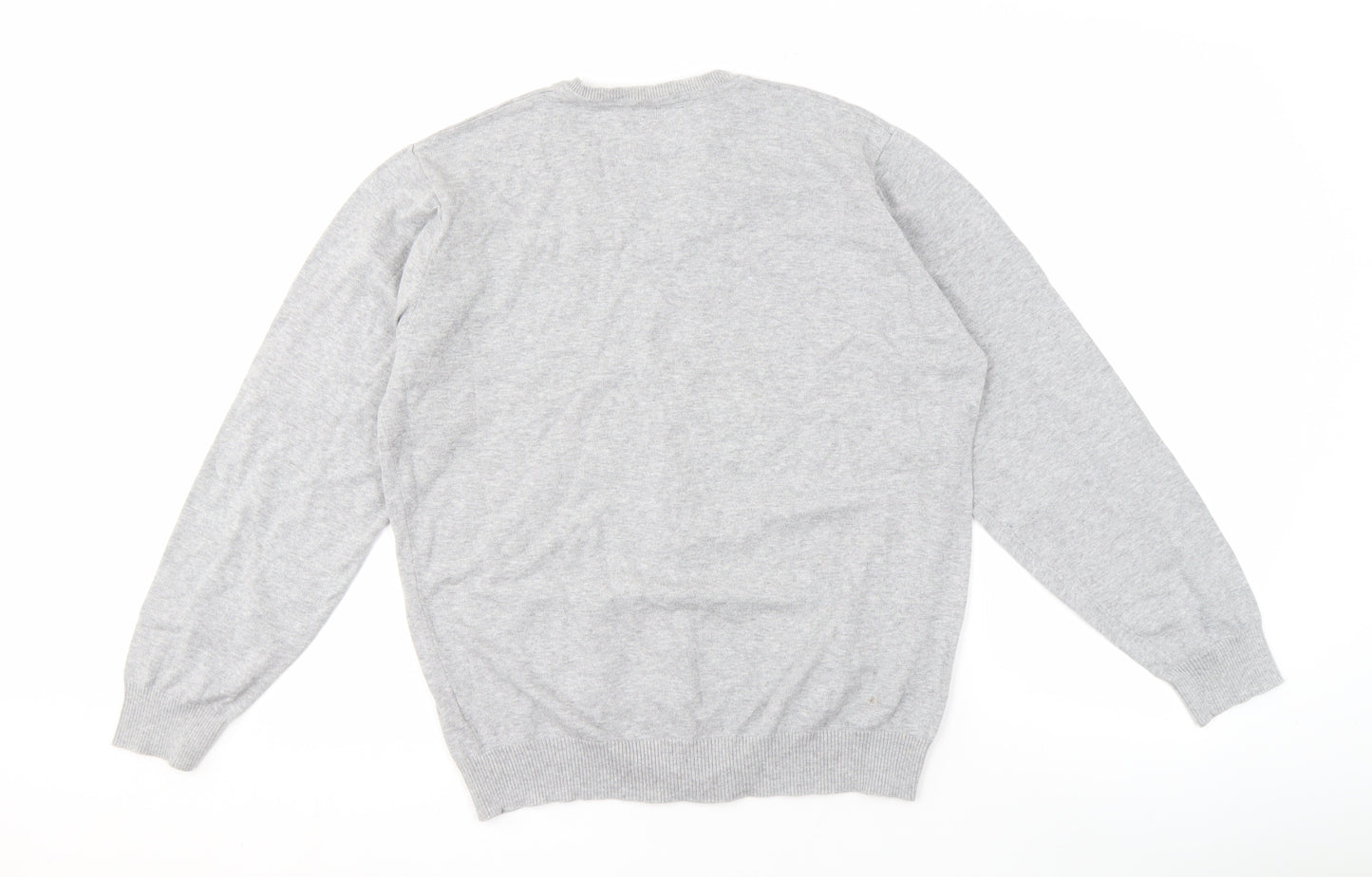 Next Men's Grey V-Neck Jumper, Size M