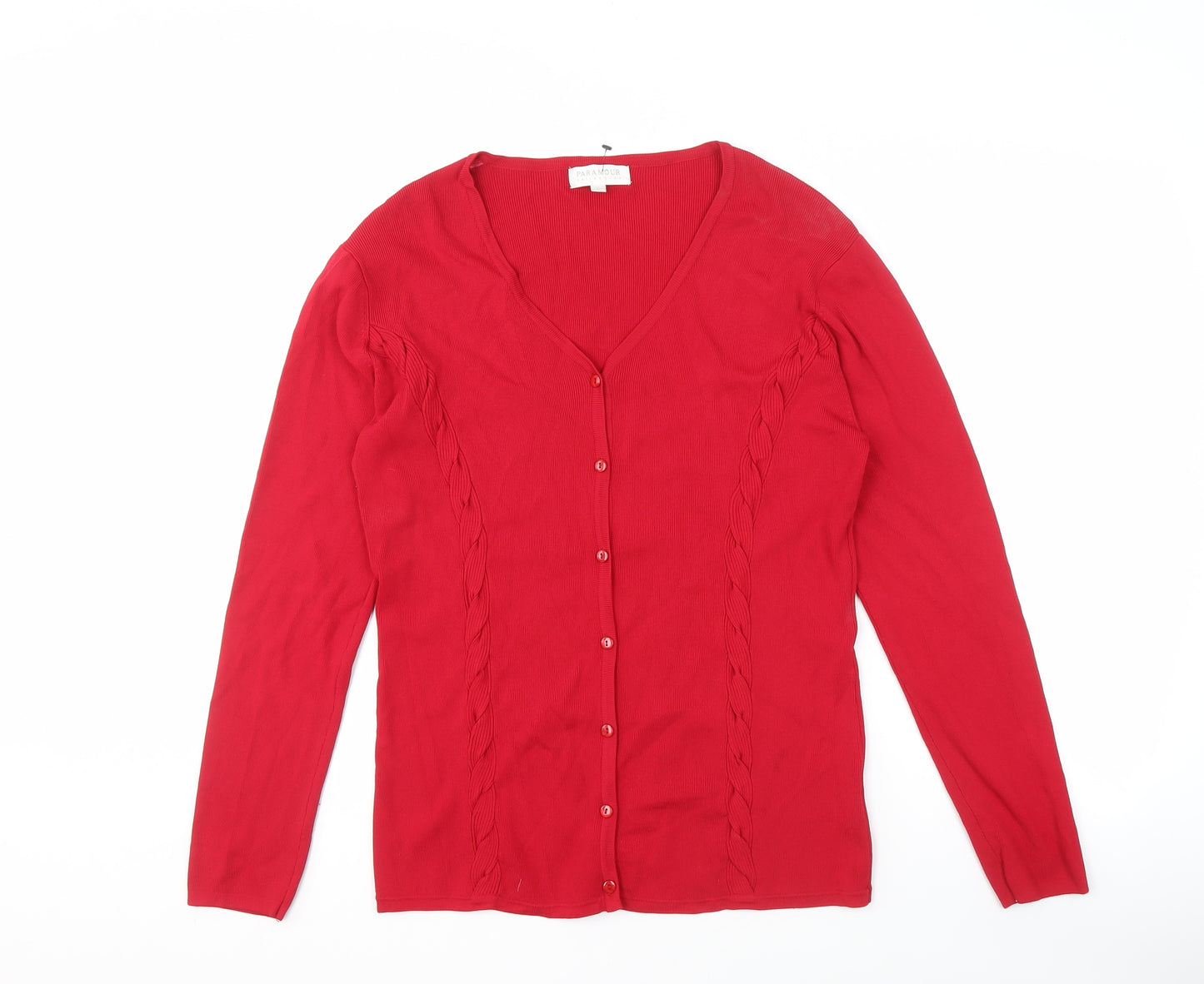 Paramour Collection Red V-Neck Cardigan Women's L