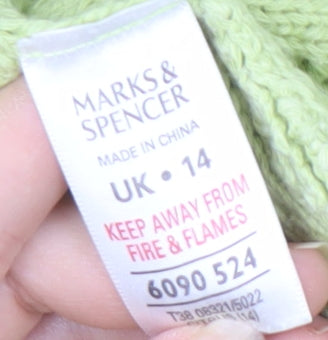 Marks and Spencer Women's Green Cardigan, Size 14