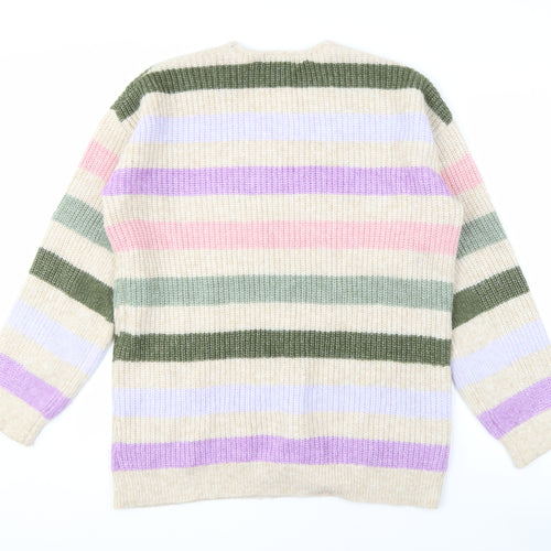 Marks and Spencer Women's Multicoloured V-Neck Jumper M
