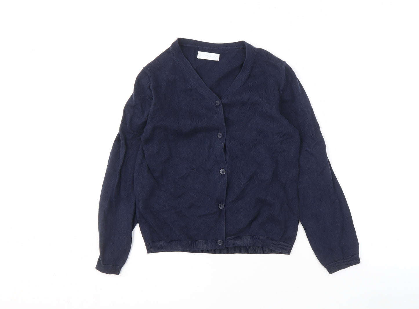 MNG Boys Blue Cardigan - Size 10 Years, V-Neck, Cotton