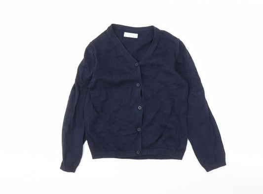 MNG Boys Blue Cardigan - Size 10 Years, V-Neck, Cotton