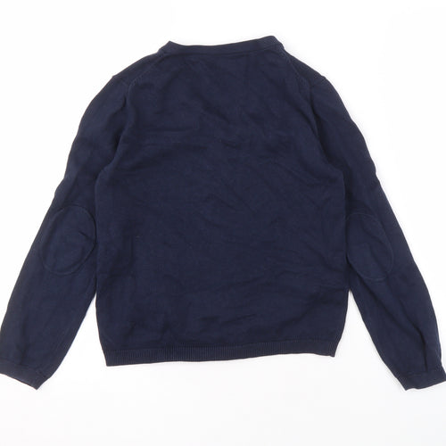MNG Boys Blue Cardigan - Size 10 Years, V-Neck, Cotton