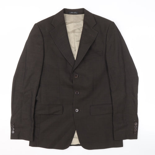 Zara Men's Brown Blazer 36 Notch Lapel Business Jacket