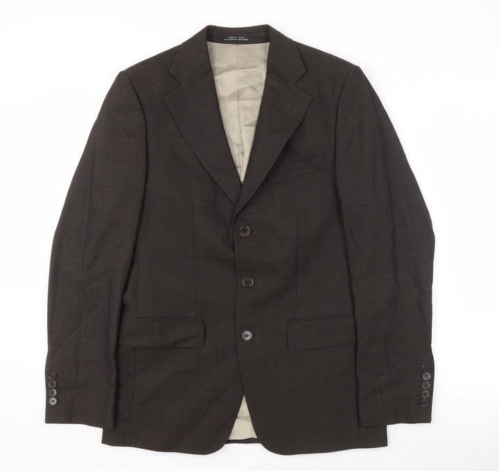 Zara Men's Brown Blazer 36 Notch Lapel Business Jacket