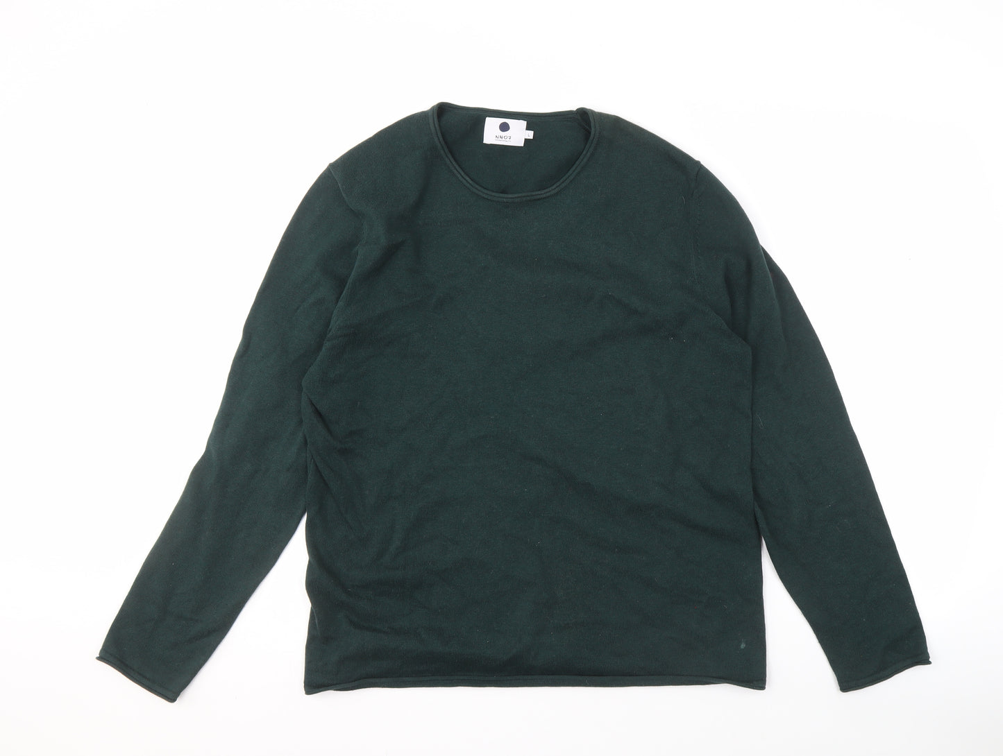 NNO7 Men's Green Crew Neck Pullover Jumper - L