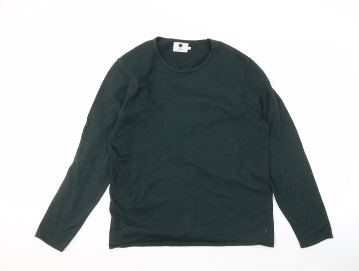 NNO7 Men's Green Crew Neck Pullover Jumper - L