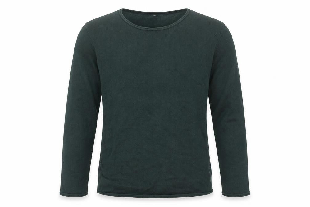Front view of NNO7 Men's Green Crew Neck jumper - L