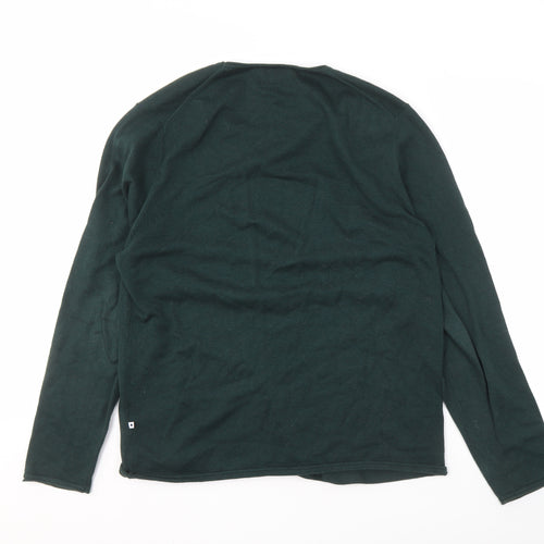 NNO7 Men's Green Crew Neck Pullover Jumper - L