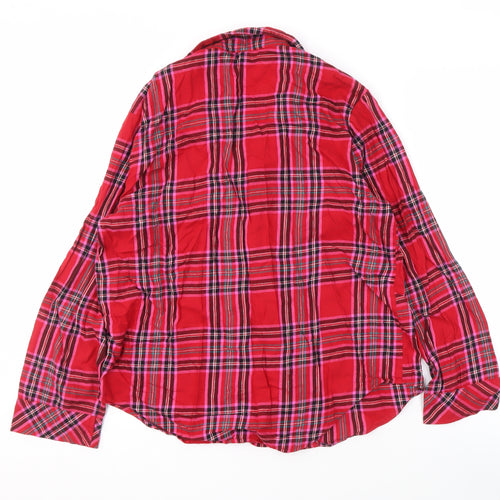 Victoria's Secret Women's Red Plaid Pyjama Top M