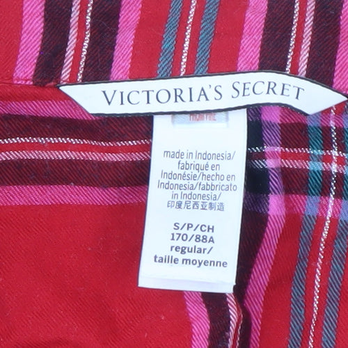 Victoria's Secret Women's Red Plaid Pyjama Top M