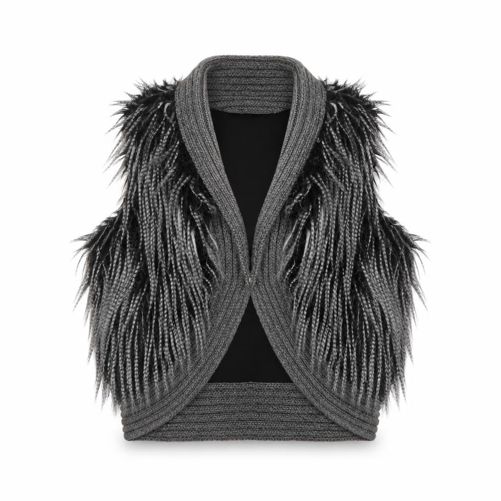 Front view of Vero Moda Jeans Women's Grey Vest Jumper Knit XL
