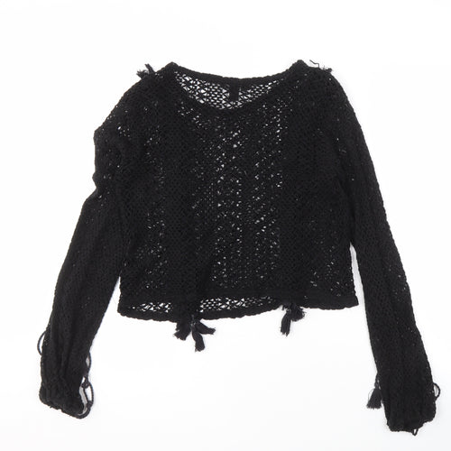 New Look Women's Black Crochet Cardigan S