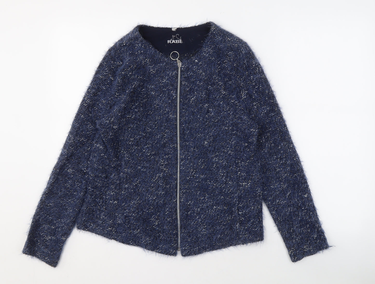 Rabe Women's Blue Cardigan, Size 10, Full Zip