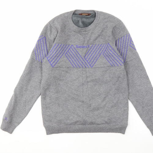 Ozoon Grey Men's Crew Neck Sweatshirt, Size S