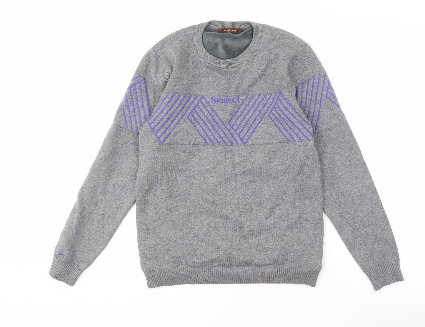 Ozoon Grey Men's Crew Neck Sweatshirt, Size S