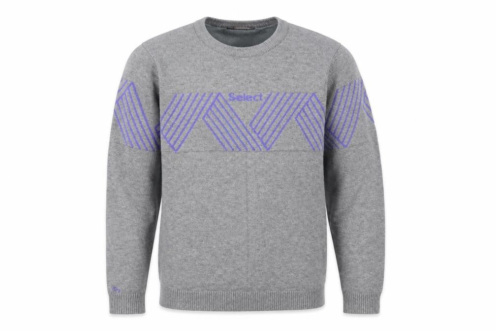 Front view of Ozoon Grey Men's Crew Neck Sweatshirt, size S