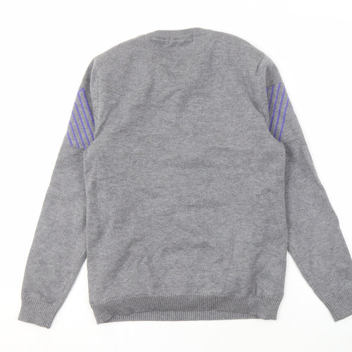 Ozoon Grey Men's Crew Neck Sweatshirt, Size S