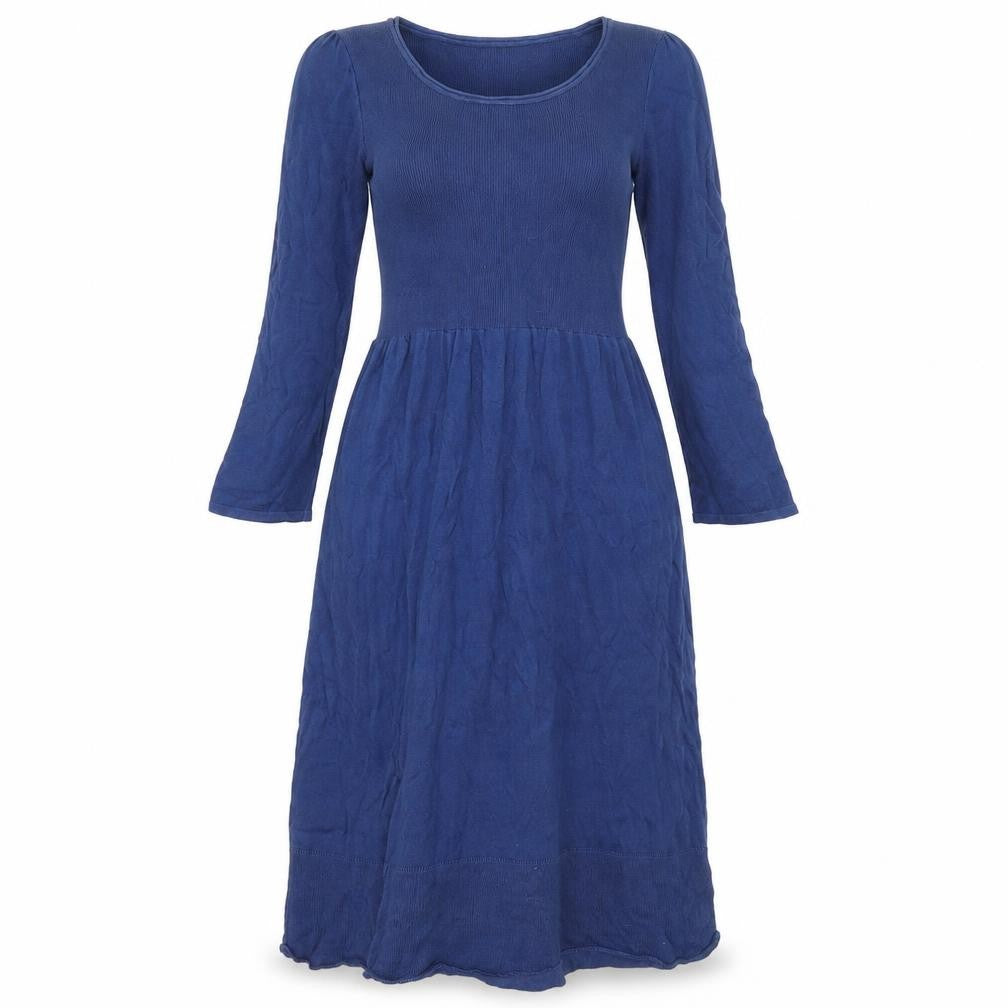 Front view of Kaliko Women's Blue Midi Dress, size 10