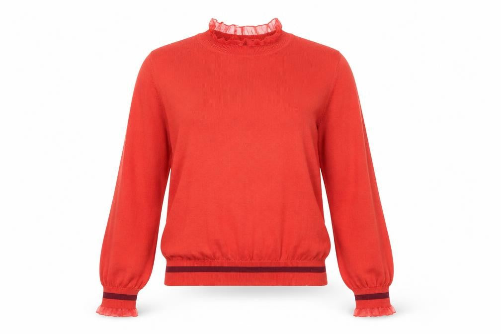 Front view of Next Women's Red High Neck Jumper, XS, Long Sleeve