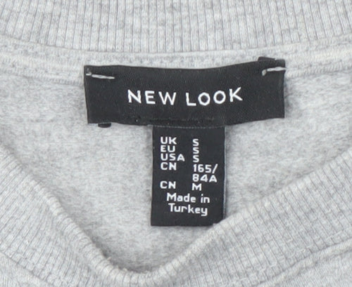 New Look Women's Grey Pink Colourblock Pullover Sweatshirt S