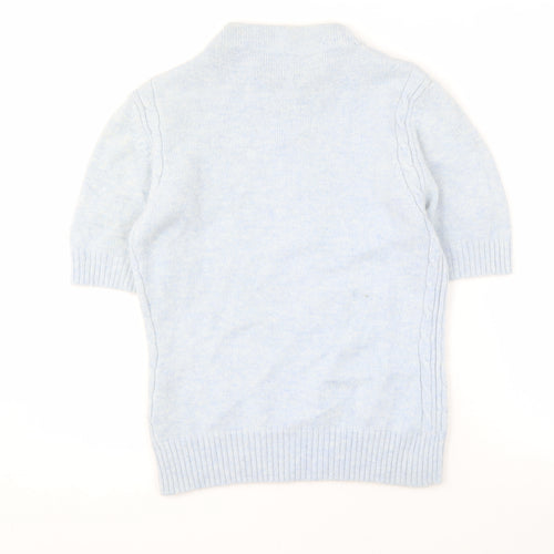Marks and Spencer Women's Blue High Neck Jumper Size 12