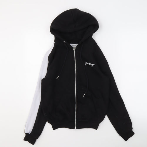 Justhype Women's Black Full Zip Hoodie, Size 4