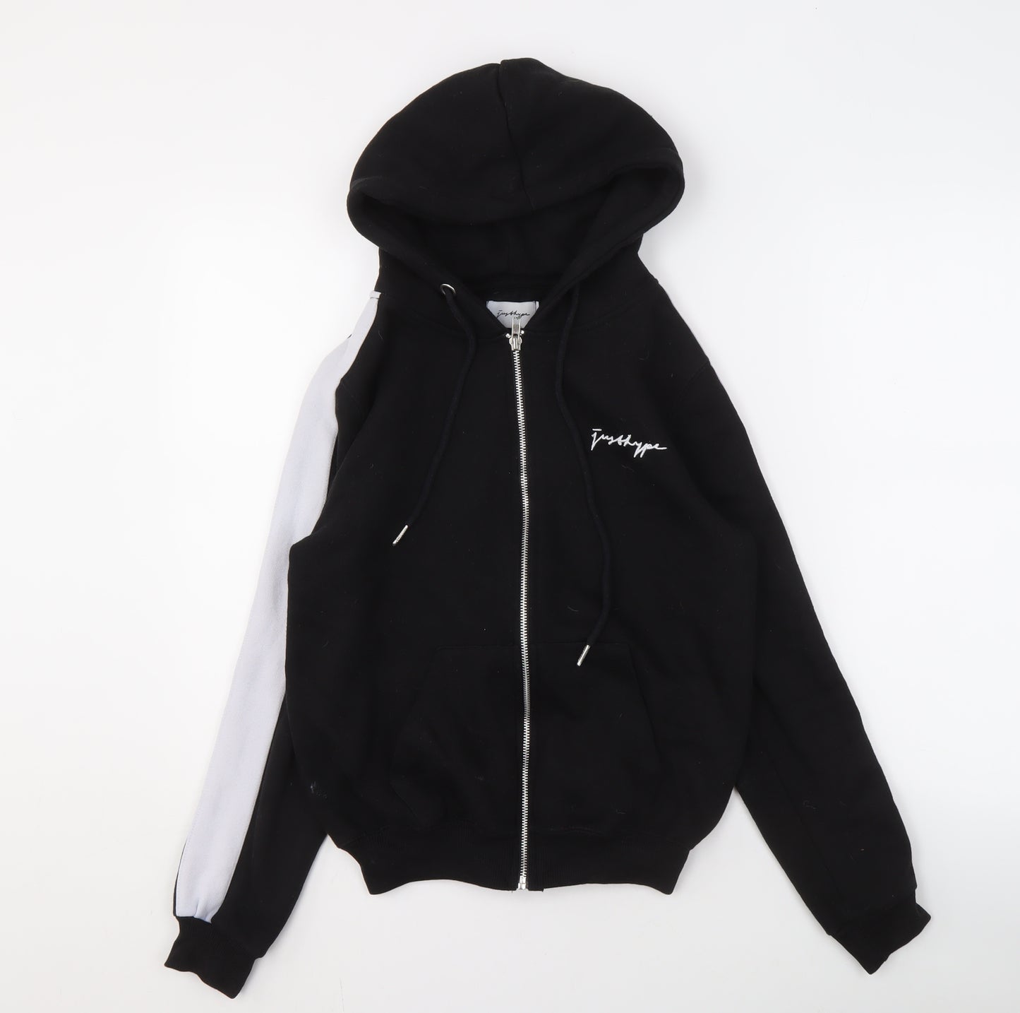 Justhype Women's Black Full Zip Hoodie, Size 4
