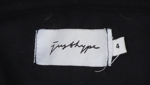 Justhype Women's Black Full Zip Hoodie, Size 4