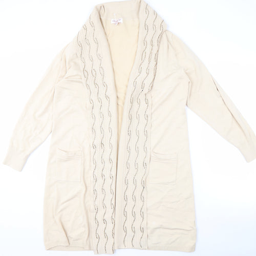 Reflect Women's Beige L/XL Cardigan with Pockets