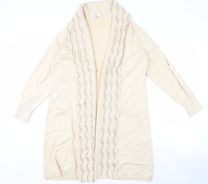 Reflect Women's Beige L/XL Cardigan with Pockets