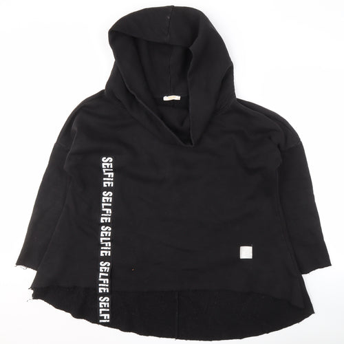MEGI Women's Black S Pullover Hoodie, Logo Accent