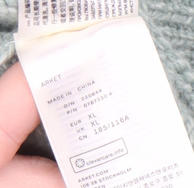 Arket Men's Green XL Wool Pullover Sweater