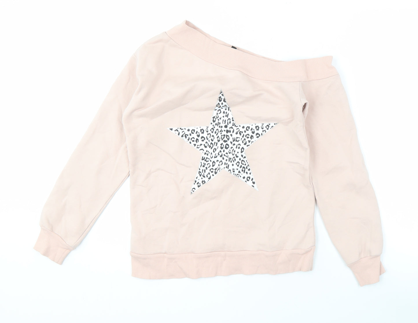 Lipsy Women's Pink Off the Shoulder Sweatshirt S