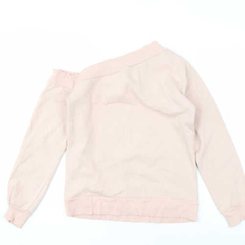 Lipsy Women's Pink Off the Shoulder Sweatshirt S