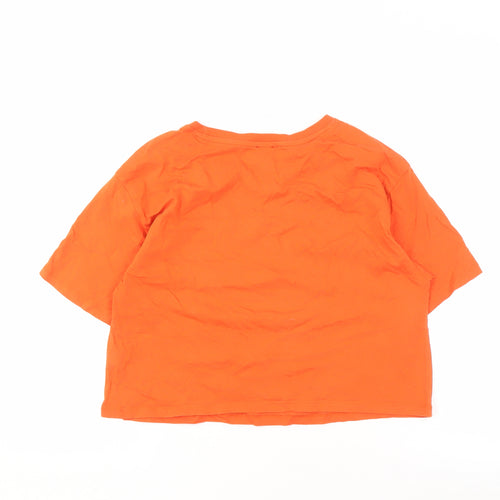 River Island Women’s Orange Cropped T-Shirt Size 12