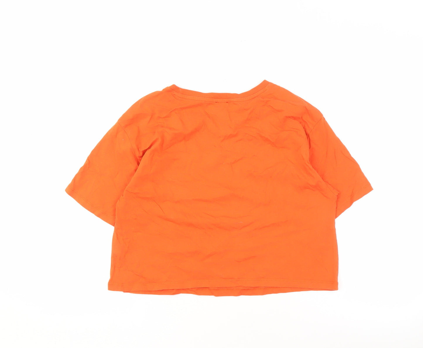 River Island Women’s Orange Cropped T-Shirt Size 12