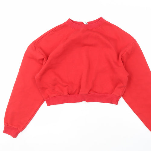 H&M Women's Red XS Pullover Sweatshirt Casual