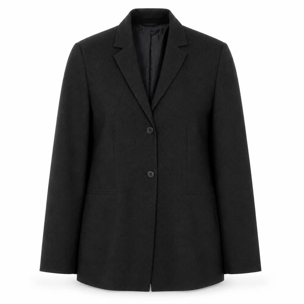 Front view of Planet Women's Black Suit Jacket, size 10, Two-Button