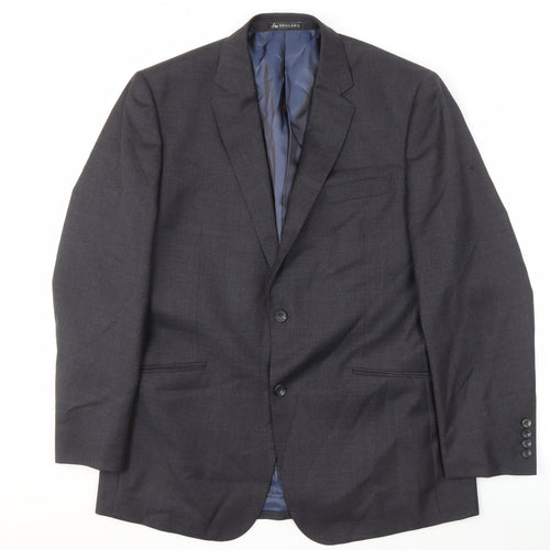 Samuel Windsor Men's Grey Wool Blazer, Size 42, Regular Fit