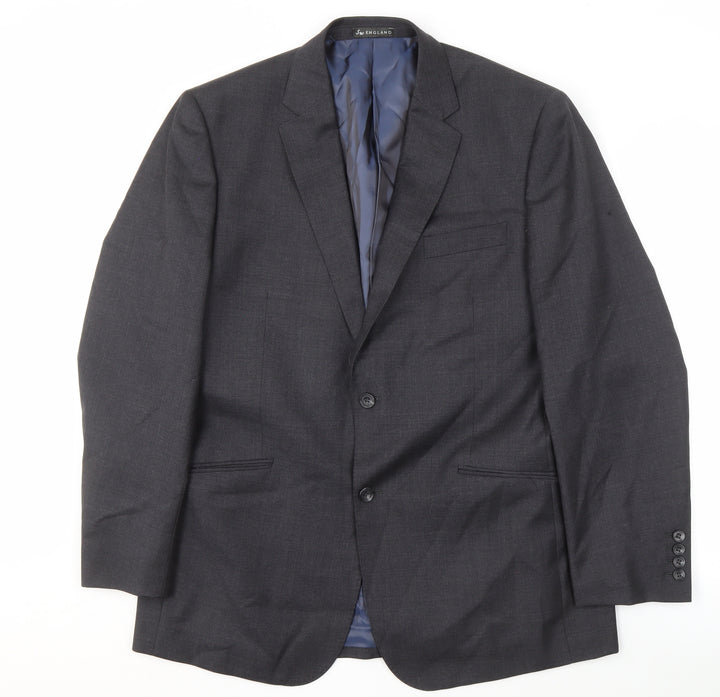Samuel Windsor Men's Grey Wool Blazer, Size 42, Regular Fit