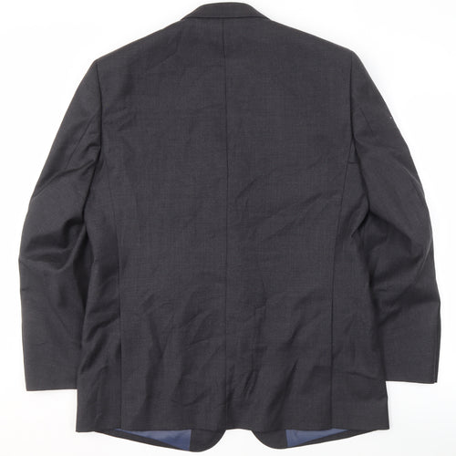 Samuel Windsor Men's Grey Wool Blazer, Size 42, Regular Fit